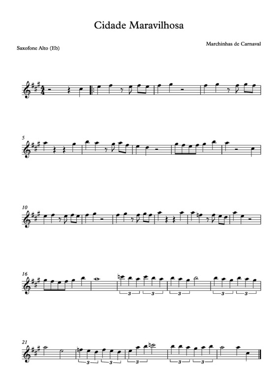 Partitura da música Cidade Maravilhosa v.13