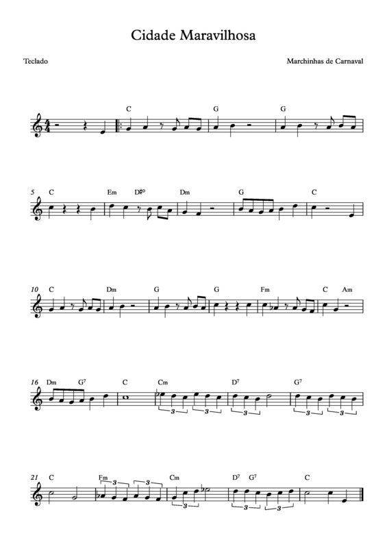 Partitura da música Cidade Maravilhosa v.14