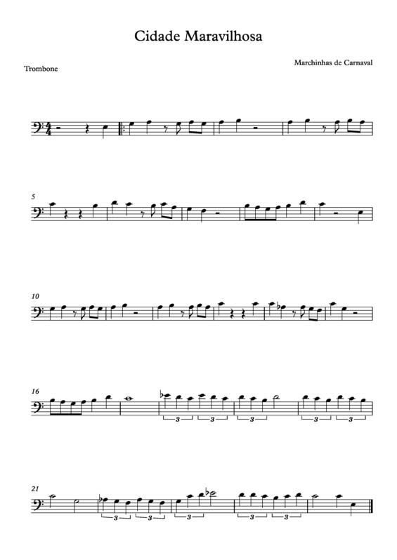 Partitura da música Cidade Maravilhosa v.15