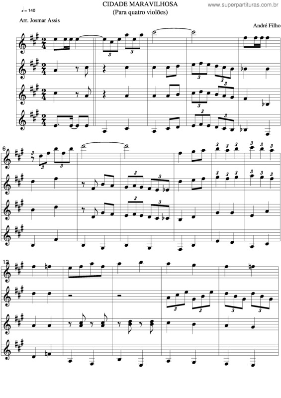 Partitura da música Cidade Maravilhosa v.2