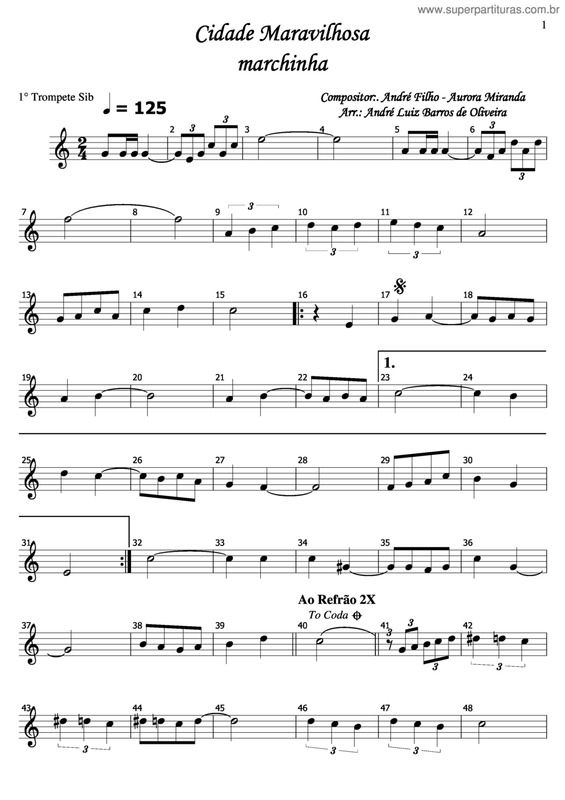 Partitura da música Cidade Maravilhosa v.8