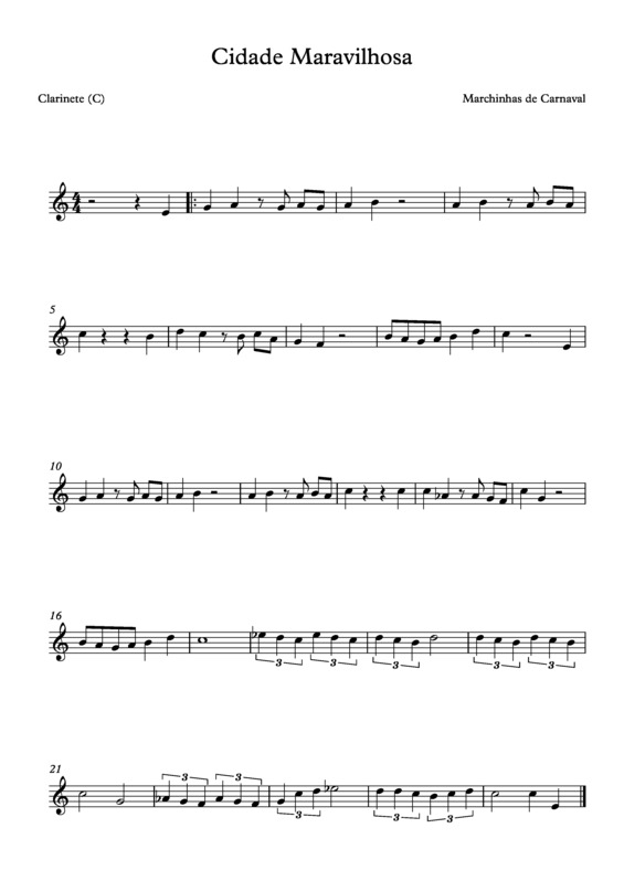 Partitura da música Cidade Maravilhosa v.9