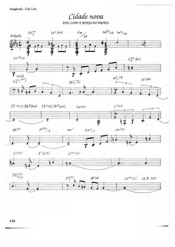 Partitura da música Cidade Nova