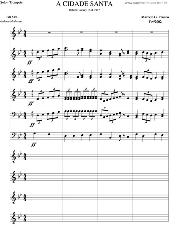 Partitura da música Cidade Santa