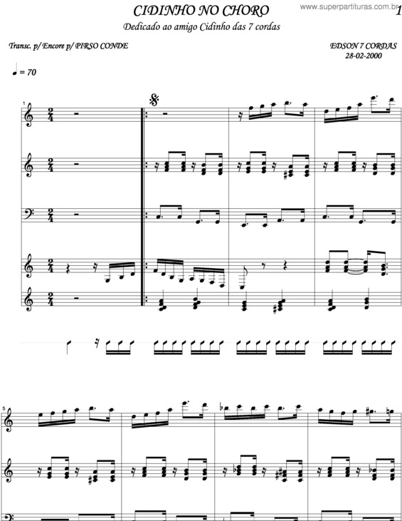 Partitura da música Cidinho No Choro v.2