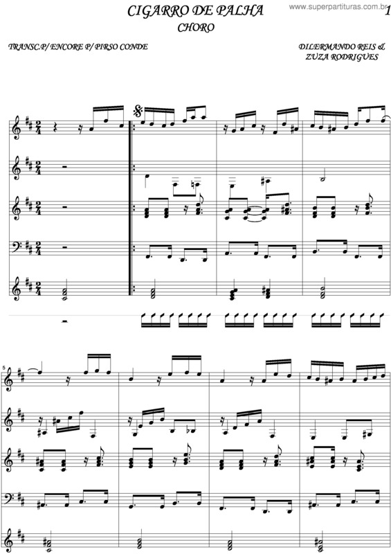 Partitura da música Cigarro De Palha v.2