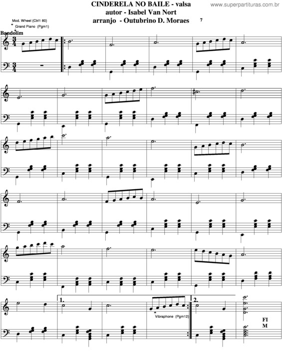 Partitura da música Cinderela No Baile v.5