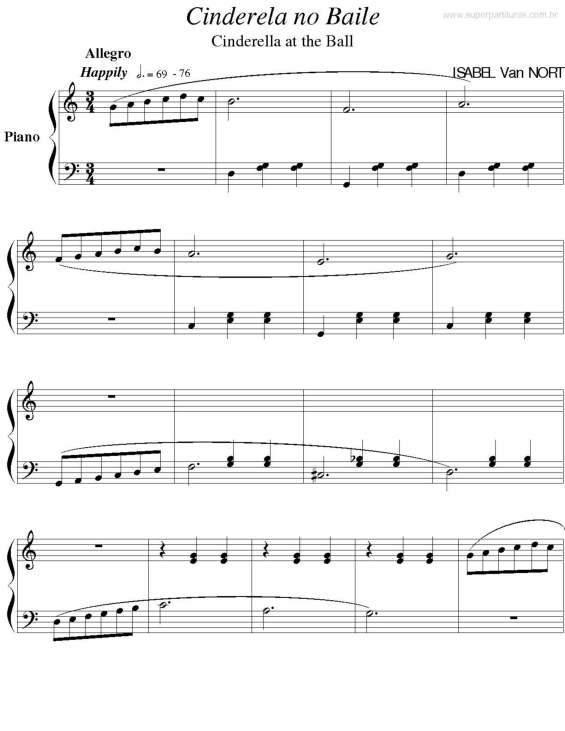 Partitura da música Cinderela no baile