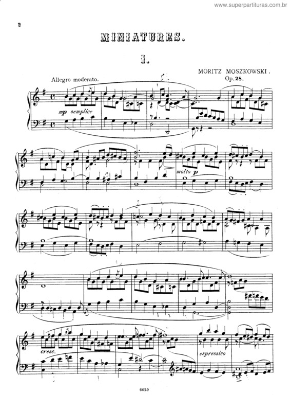 Partitura da música Cinq Morceaux pour Piano