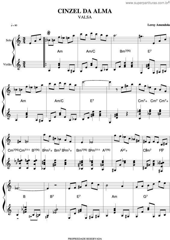 Partitura da música Cinzel Da Alma