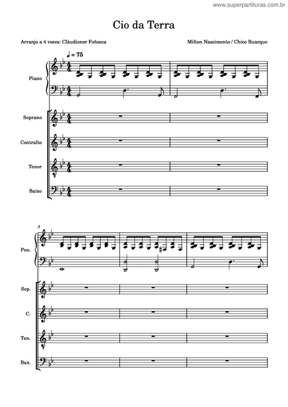 Partitura da música Cio Da Terra v.4