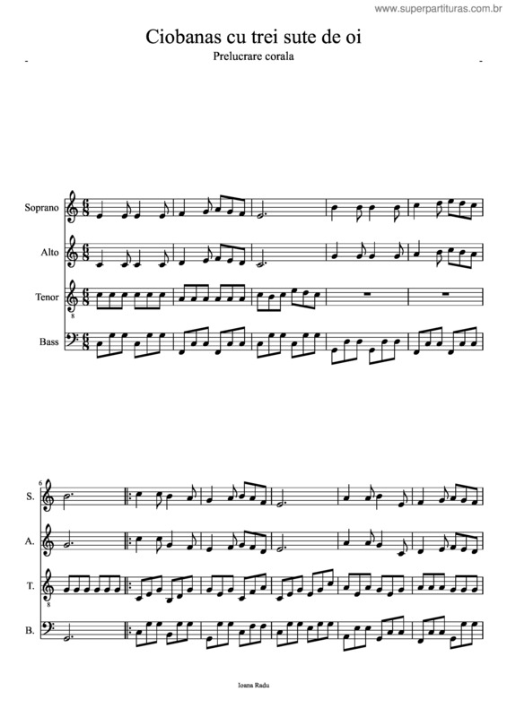 Partitura da música Ciobanas Cu Trei Sute De Oi