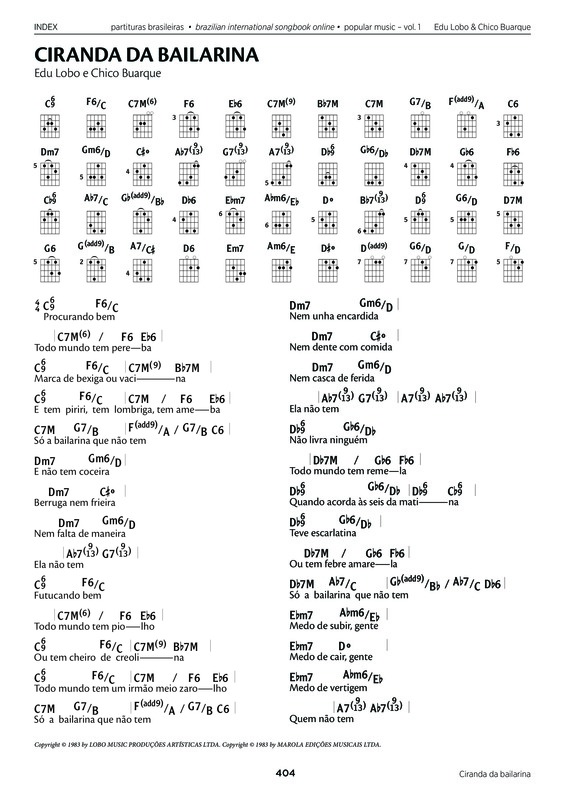 Partitura da música Ciranda da Bailarina v.2