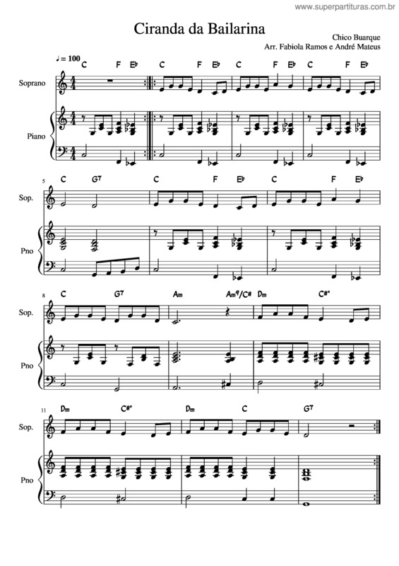 Partitura da música Ciranda Da Bailarina v.4