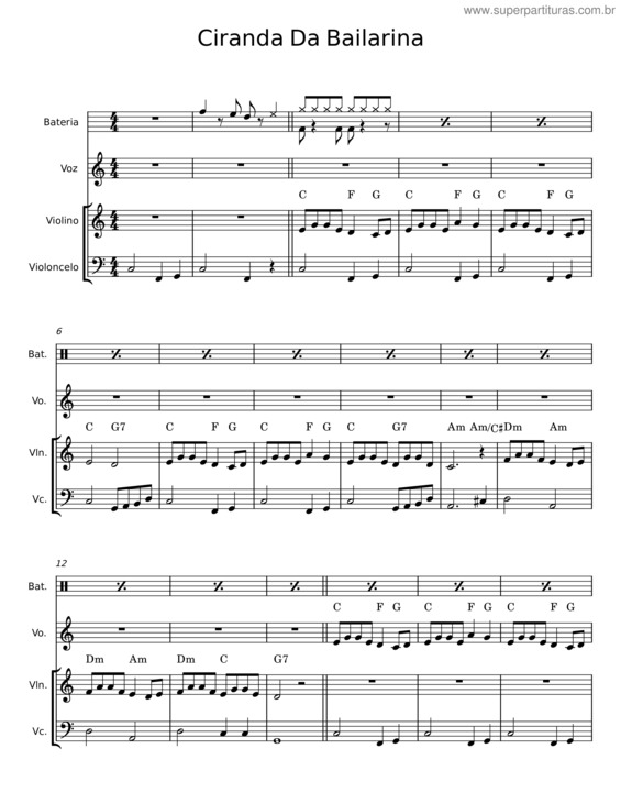 Partitura da música Ciranda Da Bailarina v.5