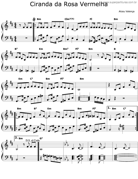 Partitura da música Ciranda Da Rosa Vermelha v.2