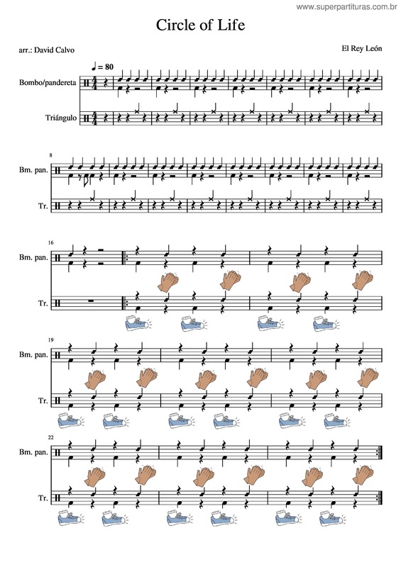 Partitura da música Circle Of Life – Elton John Circle Of Life –  Percusión