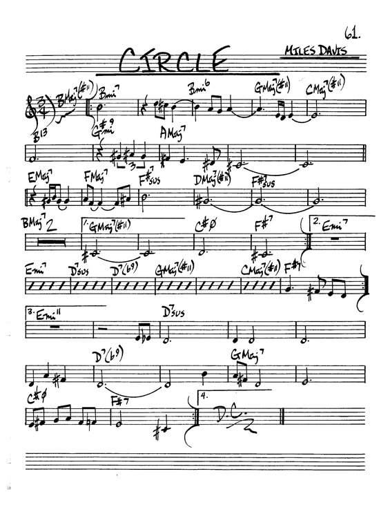 Partitura da música Circle