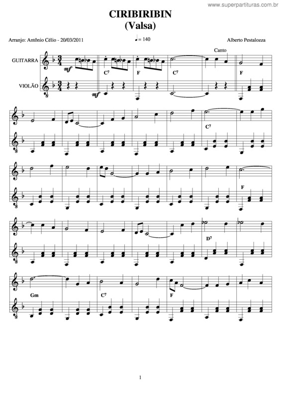 Partitura da música Ciribiribin v.4