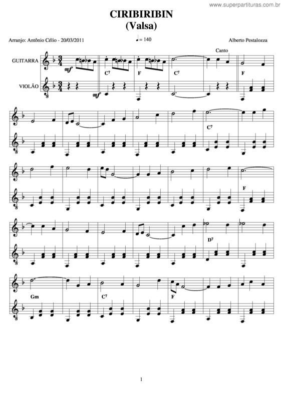 Partitura da música Ciribiribin v.4