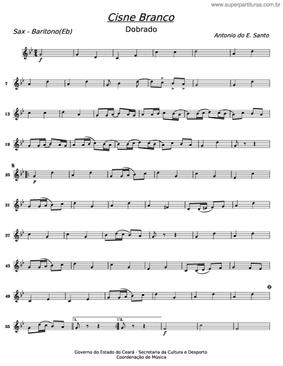 Partitura da música Cisne Branco – Antônio Do E. Santo v.4
