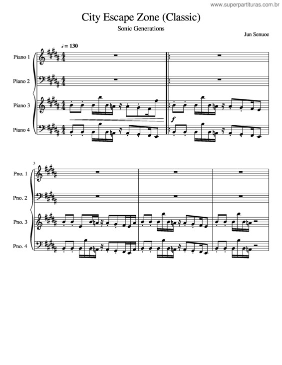 Partitura da música City Escape Zone