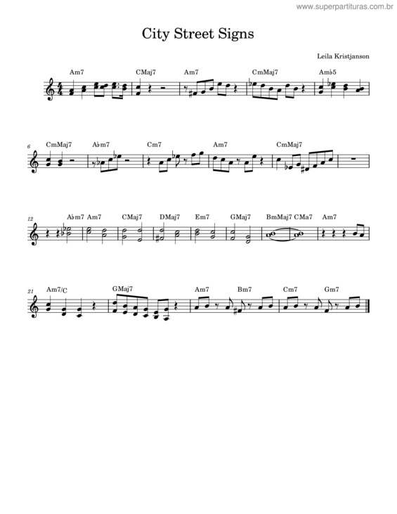 Partitura da música City St. Names