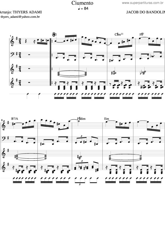 Partitura da música Ciumento v.4