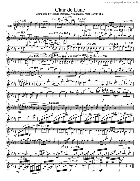 Partitura da música Clair De Lune v.5