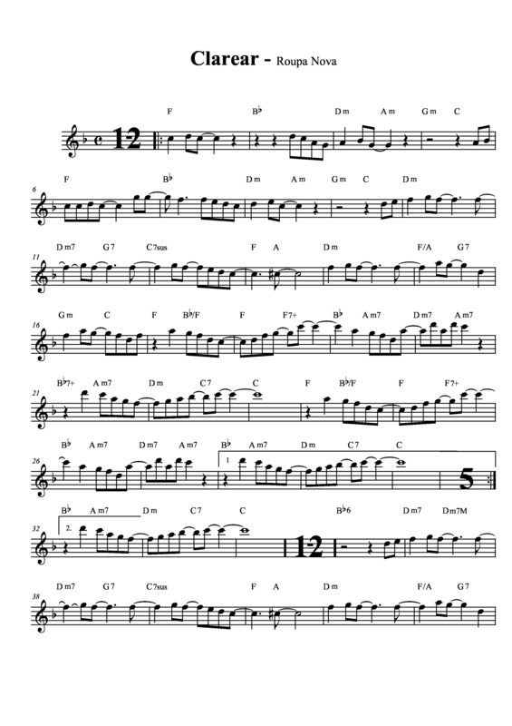 Partitura da música Clarear v.3