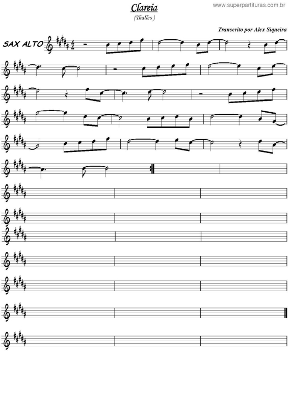 Partitura da música Clareia v.2
