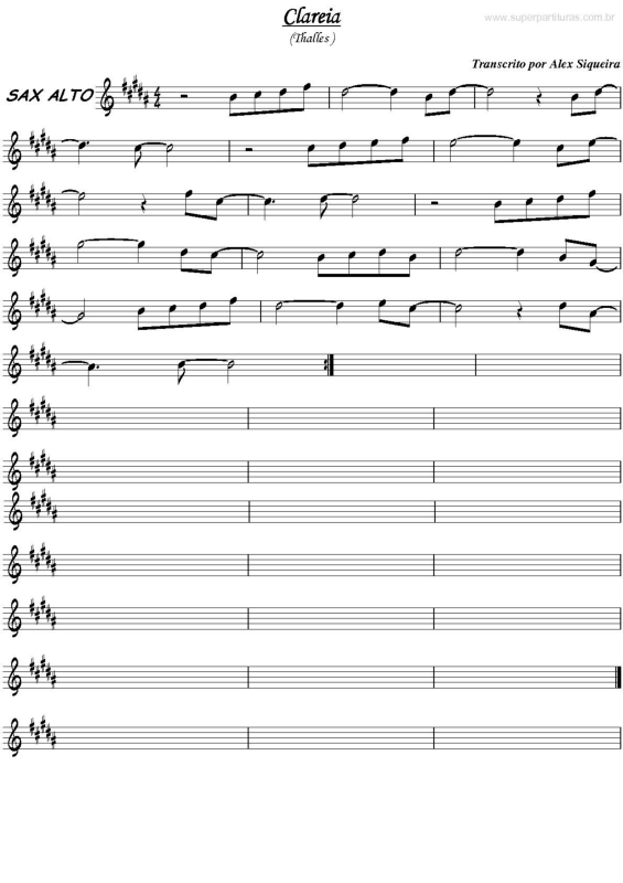 Partitura da música Clareia