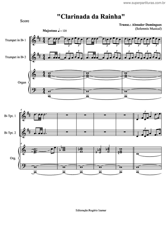 Partitura da música Clarinada da Rainha v.2