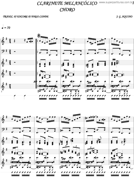 Partitura da música Clarinete Melancólico v.2
