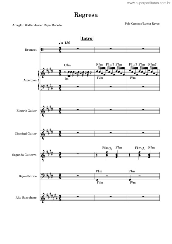 Partitura da música Clase 12 – Trabajo Final – Regresa  Lucha Reyes