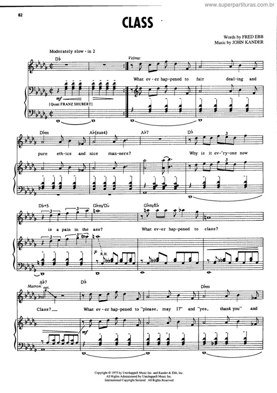 Partitura da música Class