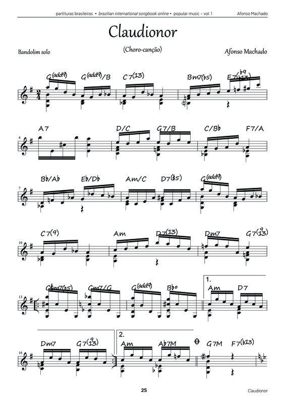 Partitura da música Claudionor v.2