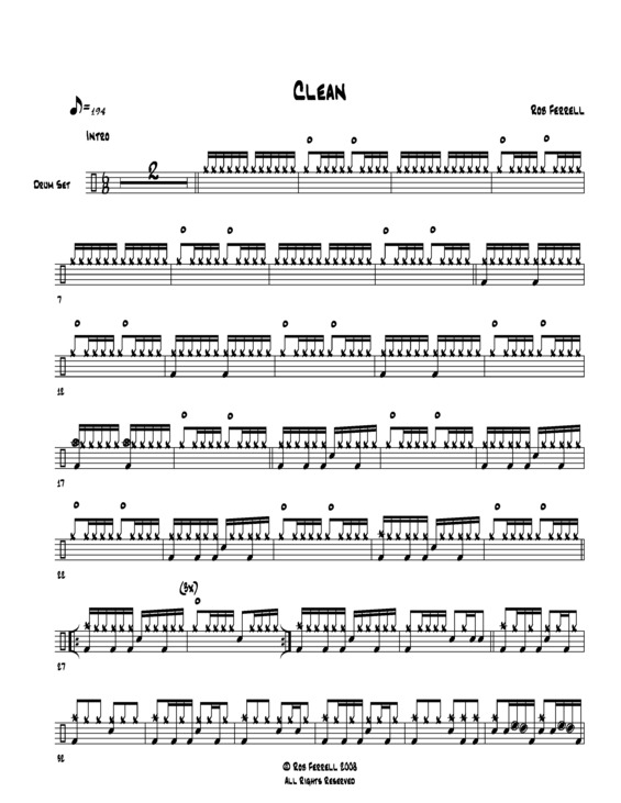 Partitura da música Clean v.2