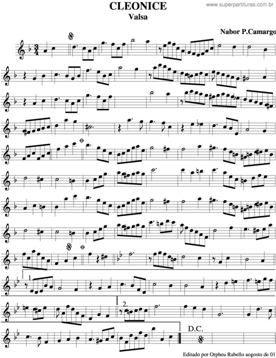 Partitura da música Cleonice v.2