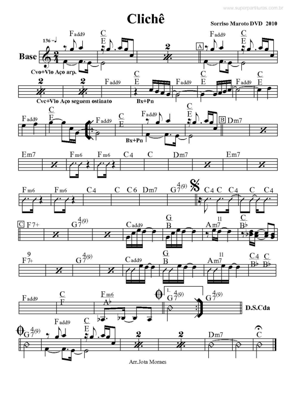 Partitura da música Clichê