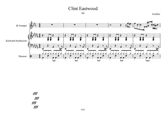 Partitura da música Clint Eastwood