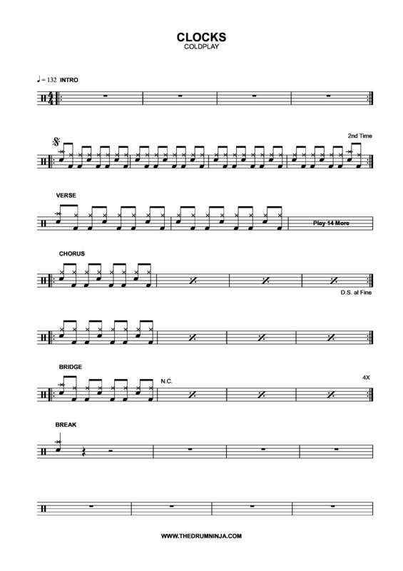 Partitura da música Clocks v.10