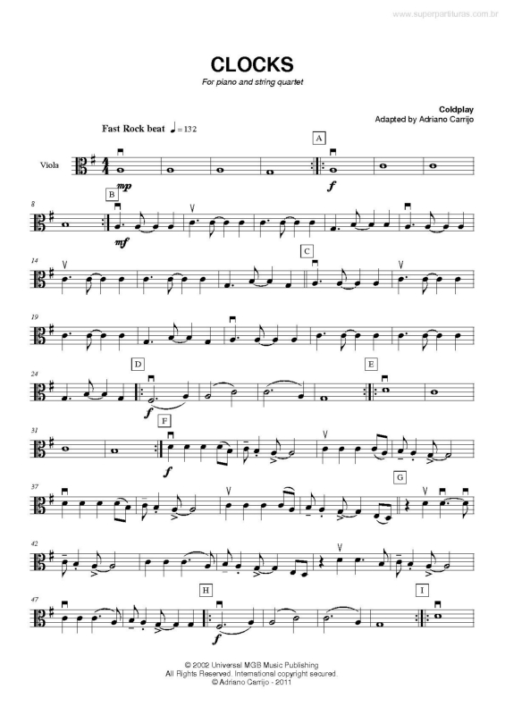 Partitura da música Clocks v.5