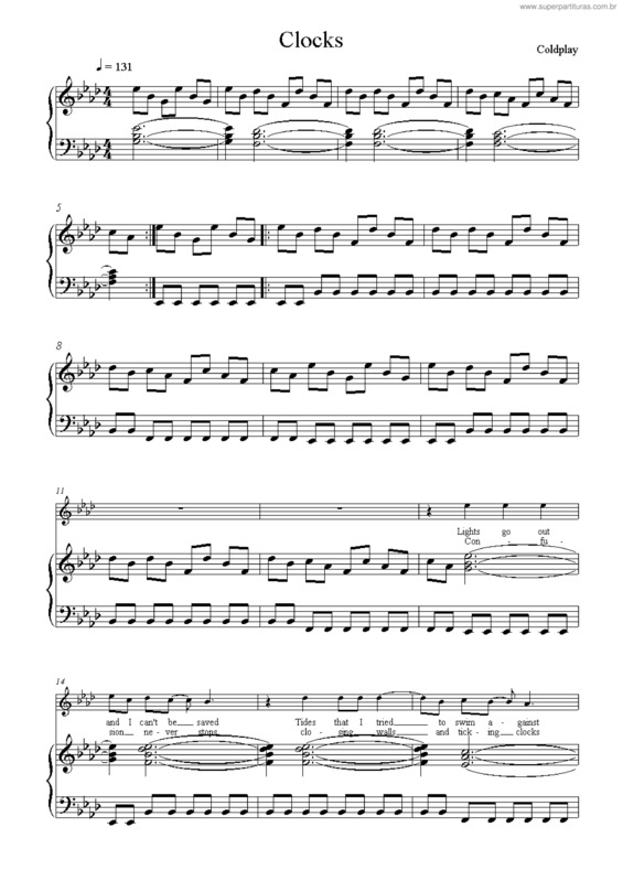 Partitura da música Clocks v.8