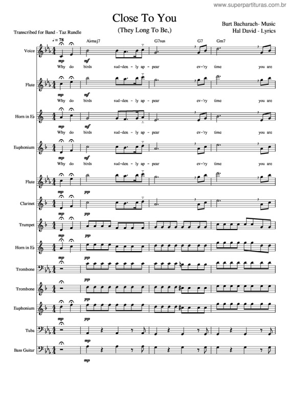 Partitura da música Close To You v.22