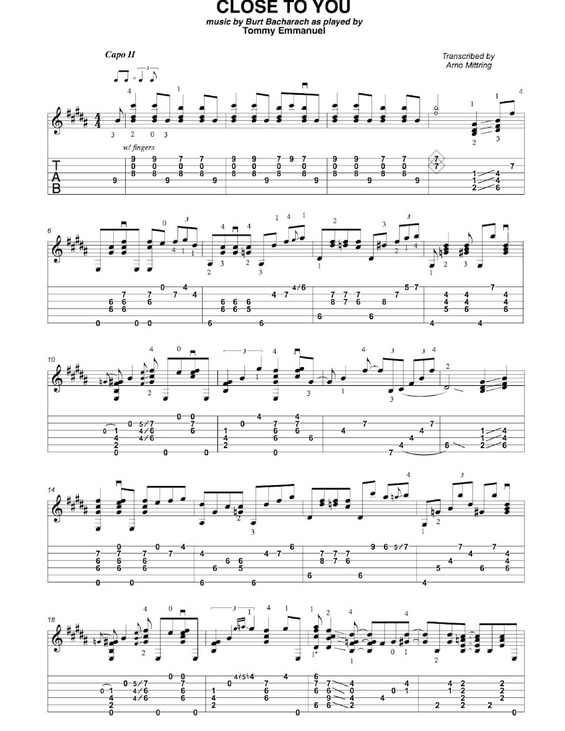 Partitura da música Close To You v.9