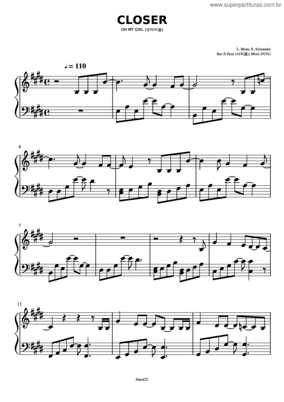 Partitura da música Closer – Oh My Girl