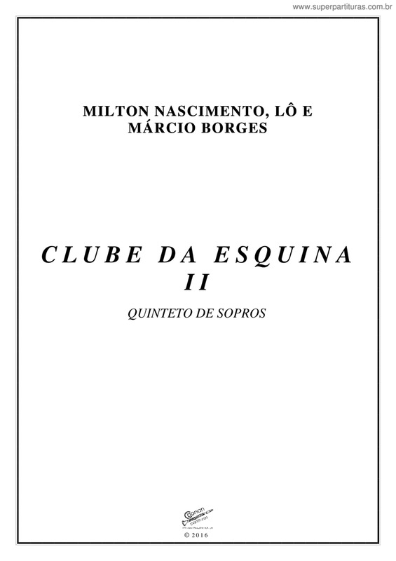Partitura da música Clube Da Esquina Ii