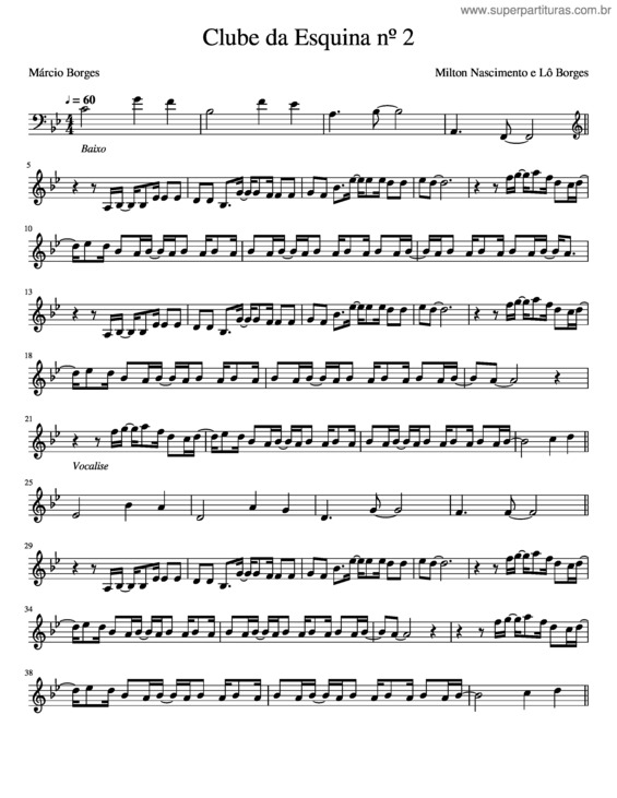 Partitura da música Clube Da Esquina Nº 2