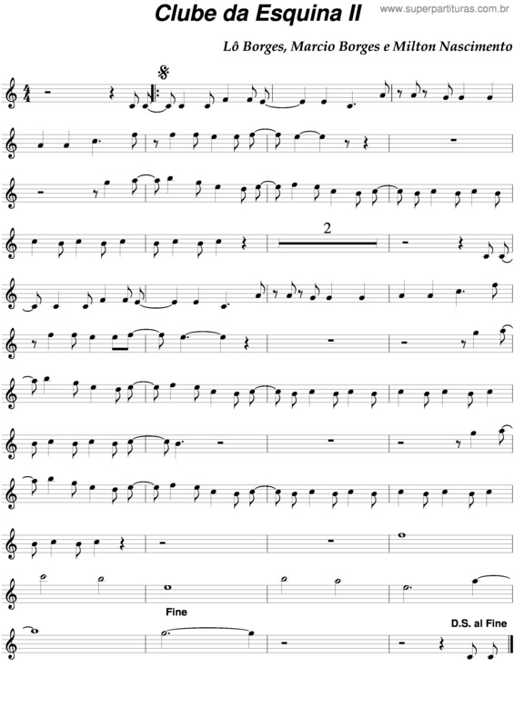 Partitura da música Clube Da Esquina v.3